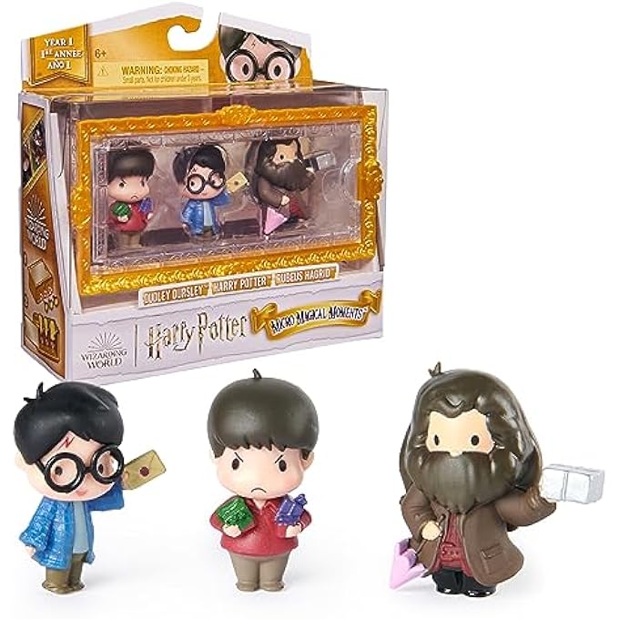 HARRY POTTER MICRO MAGICAL MOMENTS COLLECTIBLE FIGURES MULTIPACK "CABINET UNDER THE STAIRS" WITH HARRY POTTER, HAGRID, DUDLEY AND DISPLAY BOX, TOY FOR CHILDREN FROM 6 YEARS, FAN ITEM - Image 2